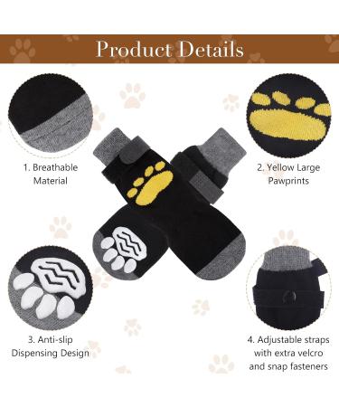 Vyuwast 8 Pcs Dog Socks Paws Stop Licking Anti-Slip Dog Paw Protectors with Adjustable Straps Dog Cat Socks with Grips for Small Medium Large Dogs Puppy Indoor Outdoor Hardwood Floor Walking(L) - Buy Online on GoSupps.com