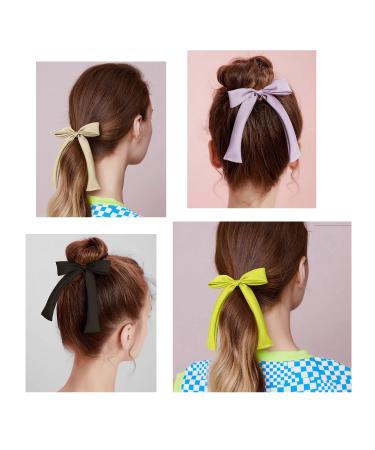 Silk Bow Hair Ties - 10pcs Satin Scrunchies for Women & Girls - Buy Online on GoSupps.com