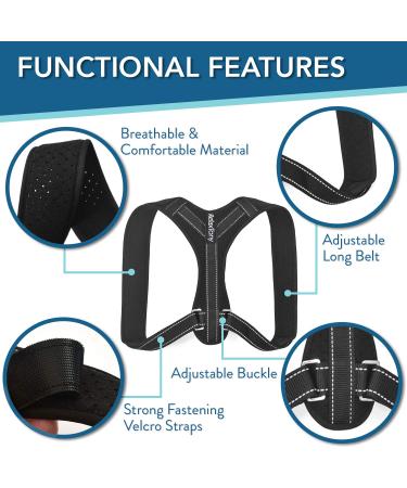 Adjustable Posture Corrector - Effective Clavicle Neck & Back Support Brace for Men & Women - Comfortable Back Straightener & Spine Support - Buy Online on GoSupps.com