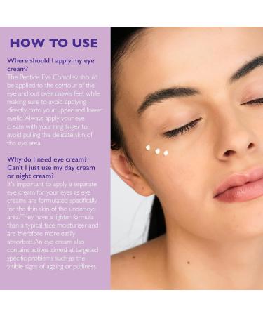 SKINICIAN Ageless Peptide Eye Complex - Anti-Wrinkle Eye Cream with Hyaluronic Acid & Vitamin C - Peptide Serum Eye Cream for Dark Circles - Stimulate Collagen Product - Vegan & Cruelty Free (15ml) - Buy Online on GoSupps.com