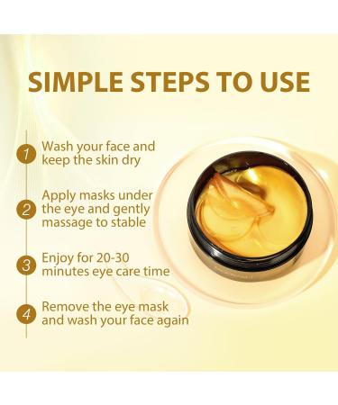 Hydrating 24K Gold Under Eye Treatment Masks for Dark Circles & Puffy Eyes 30 Pair Cooling Gel Patches for Under Eye Puffiness Anti Wrinkle Eye Masks Moisturizing Under Eye Pads Skincare - Buy Online on GoSupps.com