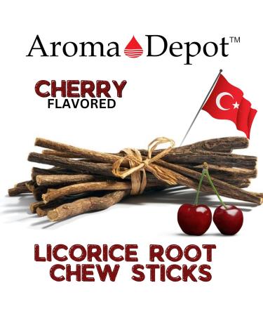 Aroma Depot Cherry 8 oz. Flavored Licorice Root Chew Sticks for Humans. 100% Pure Natural | Oral Health & Fresh Bearth | Individual Sticks are 6.5-7 inches Long. Glycyrrhiza Glabra from Turkey - Buy Online on GoSupps.com