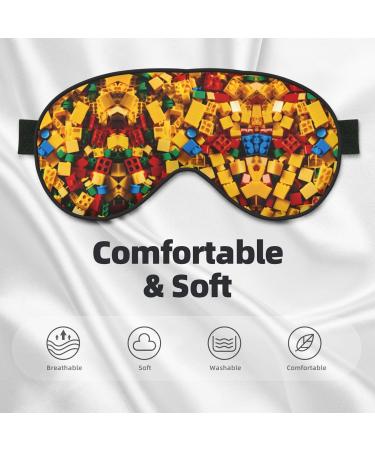Colorful Brick Print Unisex Sleep Mask | Double-Sided Eye Mask for Sound Sleep & Skin Care - Buy Online on GoSupps.com