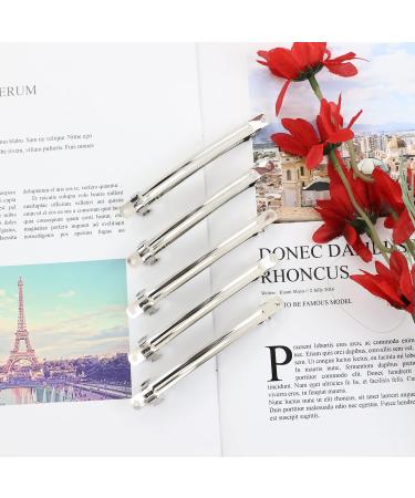 Cinaci 20 Pack 4 Inch Blank Silver Metal French Barrettes Snap Hair Clips Pins for Women Girls - DIY Craft Hair Accessories - Buy Online on GoSupps.com