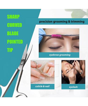Facial Hair Grooming Scissors Set - 2PCS Stainless Steel Kit for Men & Women - Eyebrow, Nose, Mustache, Beard, Eyelashes, Ear Trimming - Curved & Rounded Safety Tip Clippers - Buy Online on GoSupps.com