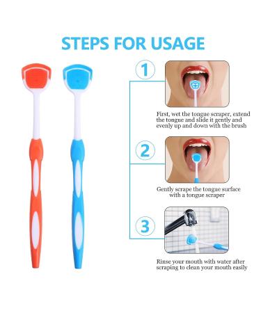 EXCEART 2pcs Tongue Scraper Cleaner Set - Fresh Breath Tongue Cleaner Brush for Adults - Buy Online on GoSupps.com