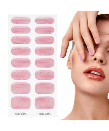 Semi Cured Nail Polish Stickers | Natural Gloss Gel Nail Strips Full Nail Wraps for Women Nails Art Adhesive Nail Polish Strips Salon-Quality Easy to Apply Long-Lasting Vibrant