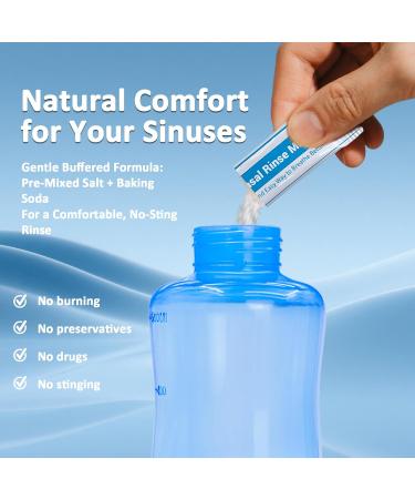 Neti Pot Salt Packets 100 Count (2.7g Each) | Individually Wrapped Saline for Nasal Rinse & Sinus Care | Pure Sodium Chloride | Fits Neti Pots Squeeze Bottles 100 Nasal Wash Salt 20 - Buy Online on GoSupps.com