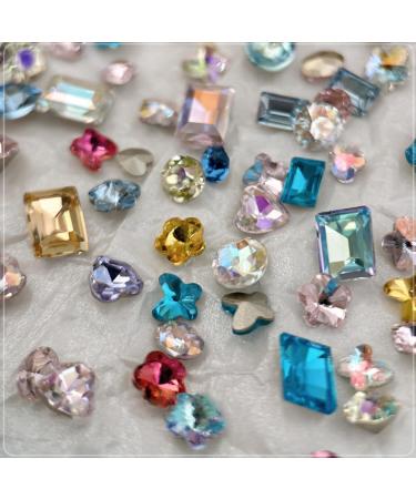 Nail tip bottom shaped diamond accessories Nail jewel pendant 30 colored mixed crystal diamonds 3-8MM - Buy Online on GoSupps.com