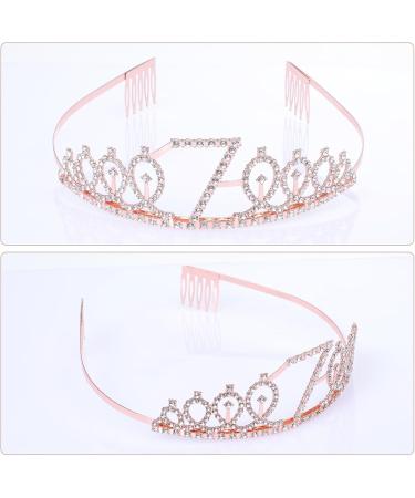 7th Birthday Sash and Tiara Set Rose Gold Birthday Sash Crown Birthday Party Favors Supplies for Girls Birthday Party - Buy Online on GoSupps.com