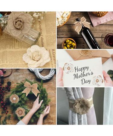 VGOODALL 32 PCS Natural Burlap Flowers Set for Wedding Party Decor and DIY Crafts - Buy Online on GoSupps.com