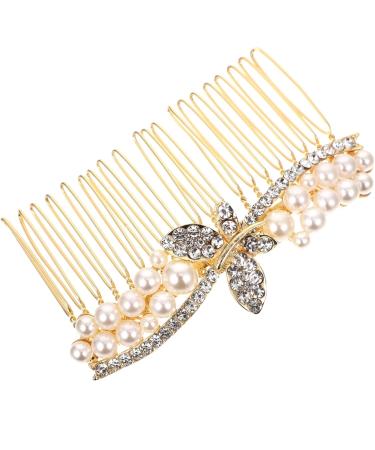 Beaupretty Bridal Hair Pin alloy rhinestone hair gold headpiece gold hair clip wedding headpiece for bride crystal hair gold bride rhinestone hair bridal headpiece bride hair Gold - Buy Online on GoSupps.com