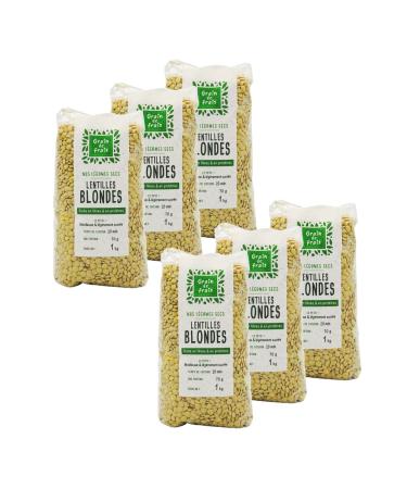 Grain de Frais Lot of 6 blond lentils - 1kg bag