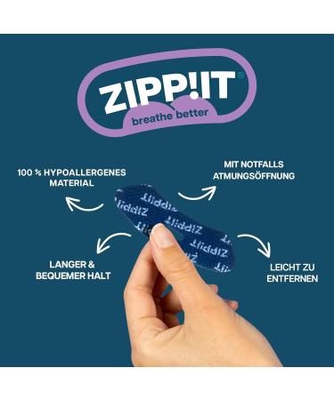 Shop Zipit Mouthpasters Sleep - 60 Adhesive Mouth Tapes for Snoring Relief | Optimized Fit for a Quiet Night - Buy Online on GoSupps.com