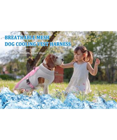 Summer Dog Cooling Vest - Breathable Mesh Jacket for Small Medium Large Dogs | Adjustable with Reflective Stripes | Ideal for Outdoors Hiking & Climbing - XL Pink - Buy Online on GoSupps.com
