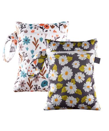 SEAUR 2 pieces of cloth diaper pockets waterproof nast pocket with zipper Portable diaper pockets for baby diaperneln toilet items Color 4 (ES075-009) Color 4 (2 pieces) 18 25 cm