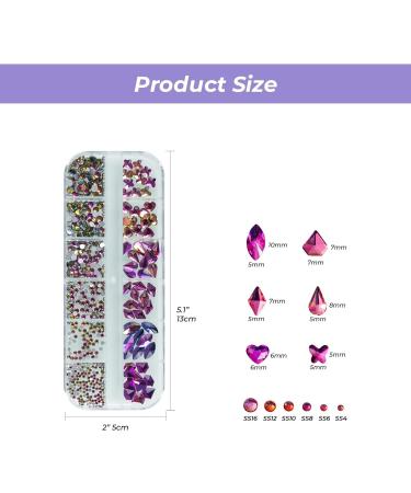 MAEXUS Nail Art Rhinestones Set - 580 Pcs Off White Gems with Tweezers and Drill Pen for DIY Nail Art, Face Make-up - Professional Grade - Buy Online on GoSupps.com