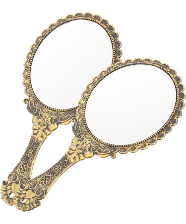 Beaupretty Vintage Handheld Mirror Set - Portable Cosmetic Barber Mirror for Salon Travel - 2pcs, Gold - Buy Online on GoSupps.com