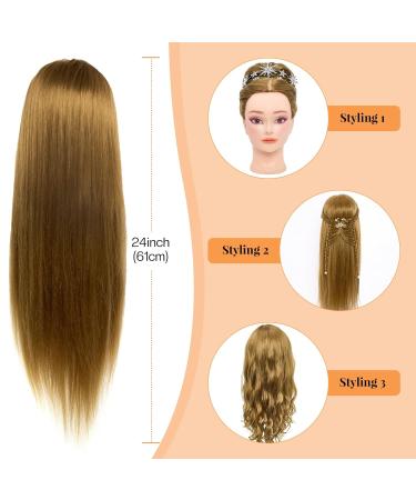 Neverland 24 Exercise Training Head - 50% Real Hair Wig Head for Hairdressers | Professional Makeup & Hairstyle Design with Holder + Braid Hair Set - Buy Online on GoSupps.com