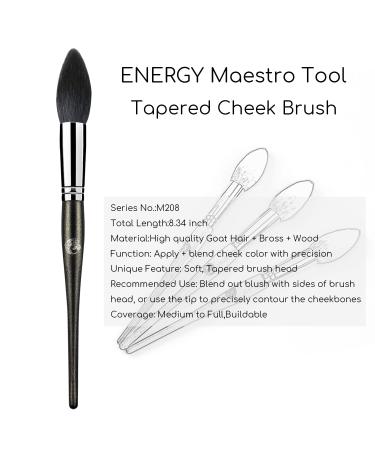 ENERGY Highlighter Brush - Professional Tapered Blush & Makeup Brush for Highlighting & Contouring - Premium Goat Hair Ideal for Loose & Compact Powder - Buy Online on GoSupps.com