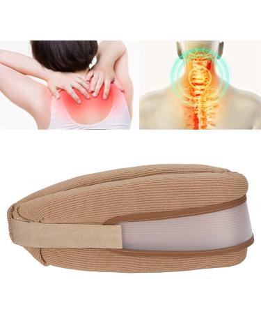 Safrol Neck Support Bandage | Soft Cervical Spine Tractor with PVC Belt - Ideal for Sleep - Brown - Buy Online on GoSupps.com