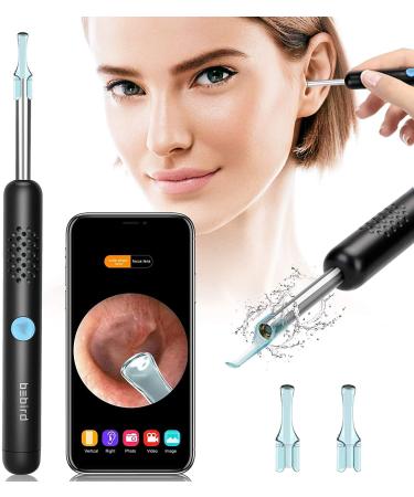 Ear Wax Removal with Camera  Wireless Ear Cleaner Tool Kit  1080P FHD Ear Endoscope Otoscope with 6 LED Light  Spade Earwax Removal Ear Cleaning Kit for iPhone  iPad & Android Smart Phones (Black)