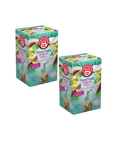 Pompadour 1913 | Drain Cell Cold Herbal Tea Birch & Coconut - 2 x 18 Sachets (90 Gr) | Cold Water Draining Herbal Tea