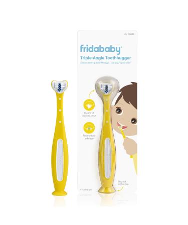 FridaBaby Triple-Angle Toothhugger Training Toothbrush for Toddler Oral Care 1 Count (Pack of 1) Yellow