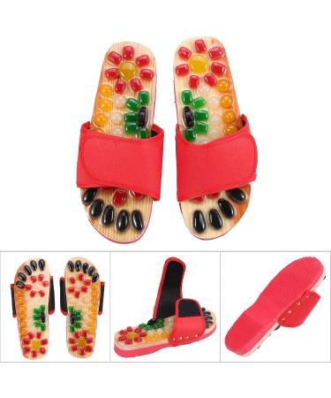 Verdant Touch Healthcare Massage Slippers - Blood Activating Foot Massage Shoes in Red Size 39 for Ultimate Relaxation - Buy Online on GoSupps.com