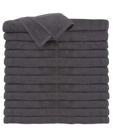 ForPro Premium 100% Cotton All-Purpose Towels Cool Grey Extra Soft Multi-Purpose Salon Spa Hotel and Gym Towel 16 W x 27 L 24-Count