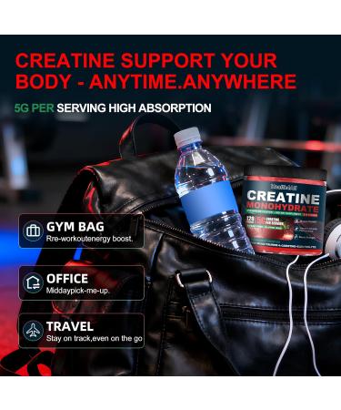 Health4All Creatine Monohydrate Gummies 5G for Men & Women Preworkout Supplement for Energy & Muscle Growth Support with Electrolyte BCAA L-Carnitine & Taurine- Strawberry 120 Gummy - Buy Online on GoSupps.com
