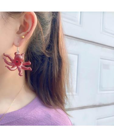 Feyley Eight-Armed Octopus Earrings | Punk Hip-Hop Resin Drop Earrings | Statement Jewelry Gift for Women & Girls - Buy Online on GoSupps.com