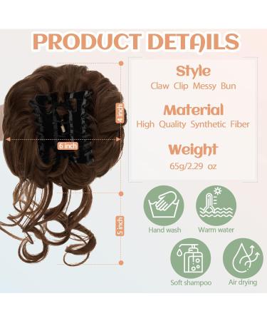 S-Noilite Messy Bun Hair Piece Claw Clip Updo Chignon Curly Wavy Scrunchies Synthetic Ponytail - Light Brown 12 - Buy Online on GoSupps.com