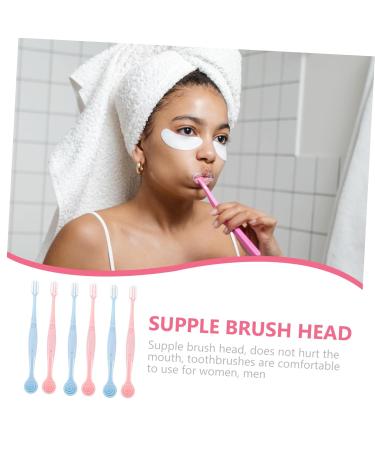 FRCOLOR Extra Soft Toothbrushes 6 Pack for Travel & Home - Full Mouth Cleaning & Tongue Scraper - Portable Camping Essentials - Buy Online on GoSupps.com