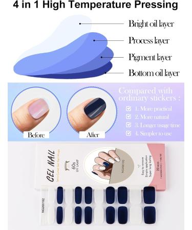 Kalolary Gel Nail Polish Strips Set with Nail File - Waterproof Full Wraps for Women & Girls Nail Art - Semi Cured Gel Sticker Decals (UV/LED Lamp Required) - Buy Online on GoSupps.com