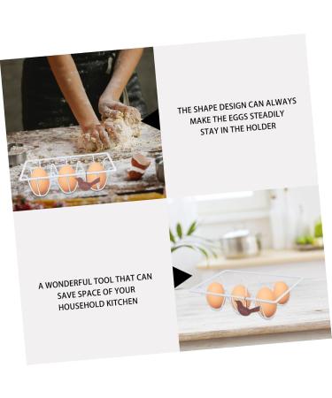 Angoily Egg Rack Egg Display Stands Fridge Containers Egg Holder Tray Eggs Refrigerator Iron Dispenser White White 18X12X5.5CM - Buy Online on GoSupps.com