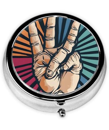 Rock and Roll Round Pill Box - 3 Compartment Portable Travel Organizer for Vitamins & Medicine - Buy Online on GoSupps.com