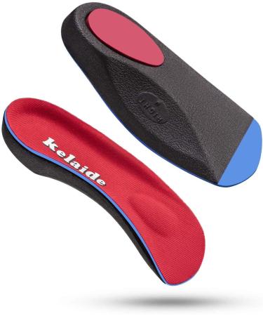 Kelaide 3/4 Orthotic Inserts Plantar Fasciitis Insoles Neutral Arch Support Insoles for Flat Feet Metatarsalgia Morton's Neuroma Heel Pain Relief Orthotics for Heel Spurs Red Men 7-8 / Women 8-9