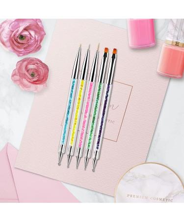 ANGENIL 5 Pcs Acrylic Nail Art Brushes & Dotting Pen Set for DIY Manicure | Nail Art Tools for Drawing, Painting, and Point Drill Designs - Buy Online on GoSupps.com