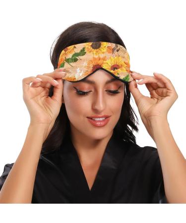 Haskirky Light Blocking Eye Mask for Men and Women | Breathable & Adjustable | Perfect for Travel, Yoga, Meditation | Office Deep Sleep Goodies | Watercolor Sunflower - Buy Online on GoSupps.com