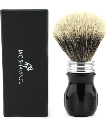 Jag Shaving Badger Hair Shaving Brush - Super Silver Tip & Black Handle for Perfect Wet Shaving | International Shipping - Buy Online on GoSupps.com