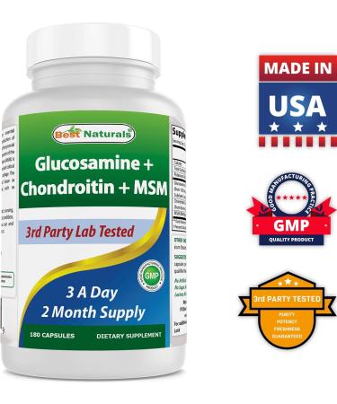 Best Naturals Glucosamine Chondroitin MSM (Non-GMO) 180 Count - Promotes Joint Health - Buy Online on GoSupps.com