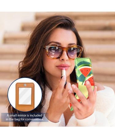 Travel Lipstick Organizer Case - Portable Makeup Bag with Mirror in Watermelon Green | eCommerce International Shipping - Buy Online on GoSupps.com