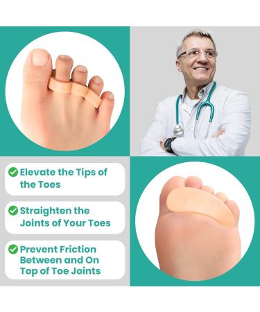 Welnove Hammer Toe Corrector & Straightener - 8 Pcs Toe Support Pads for Bent Crooked Claw Toes - Effective Cushion & Realignment Solution - Buy Online on GoSupps.com