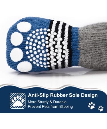 Petloft Anti-Slip Dog Socks - Slide-Resistant Indoor Socks for Small to Medium Dogs & Cats | Adjustable Fastening Tape - 4XL Gray Paw - Buy Online on GoSupps.com