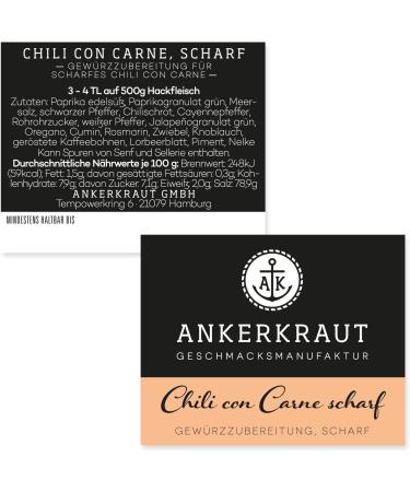 Ankerkraut Ankerkraut Chili con Carne 80g Cork Sharp Pepper Spice Mix - Buy Online on GoSupps.com