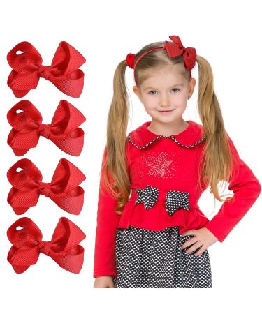 Sibba Red Bow Headband Clip Barrettes 5-Piece Set for Halloween Christmas Cosplay Party - Buy Online on GoSupps.com