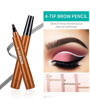  Generisch Microblading Waterproof Eyebrow Pencil 4 Teeth Fork Tip Long Lasting Eyebrow Pencil for Natural Hair Drawing 3D Microblading Effect Light Brown - Buy Online on GoSupps.com