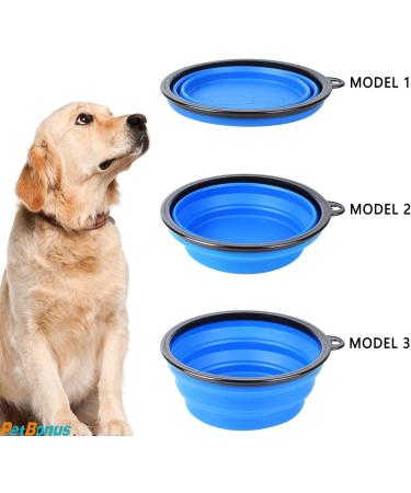 Buy Petbonus Foldable Dog Bowls - 2 Silicone Travel Bowls Leak-Proof & Portable Perfect for Water & Food - Blue & Green 1000ml - Buy Online on GoSupps.com