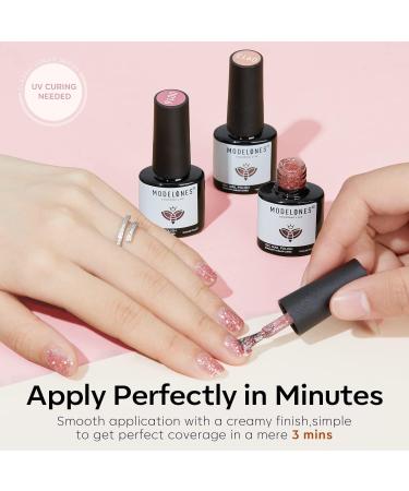 Modelones Gel Nail Polish 6 Colors Nude Pink Summer Glitter Neutral Gel Polish Peaches All Seasons Skin Tones Soak Off Manicure Nail Art Design Salon Starter Kit Home Holiday Gifts for Women Girl Light Pink - Buy Online on GoSupps.com